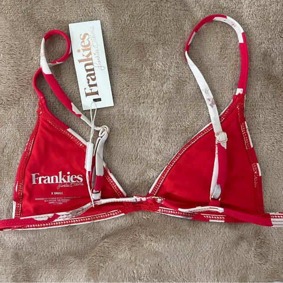 NWT XS Frankies Bikinis Red Floral Bikini Set - Picture 6 of 6